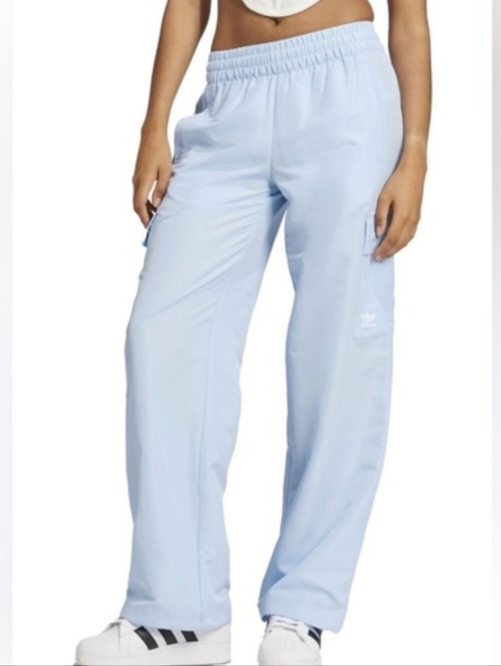Adidas Essentials Woven Cargo Pants In Clear Sky Blue